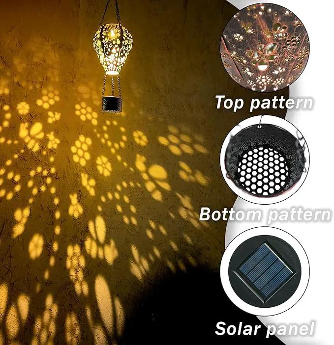 4-Pack Bee Decor Hot Air Balloon Solar Lantern – Outdoor Decorative Hanging Light for Garden Yard Patio Porch Lawn and Pathway – Unique Housewarming, Birthday Gift for Women Mom Grandma by GreenHaven Gardens