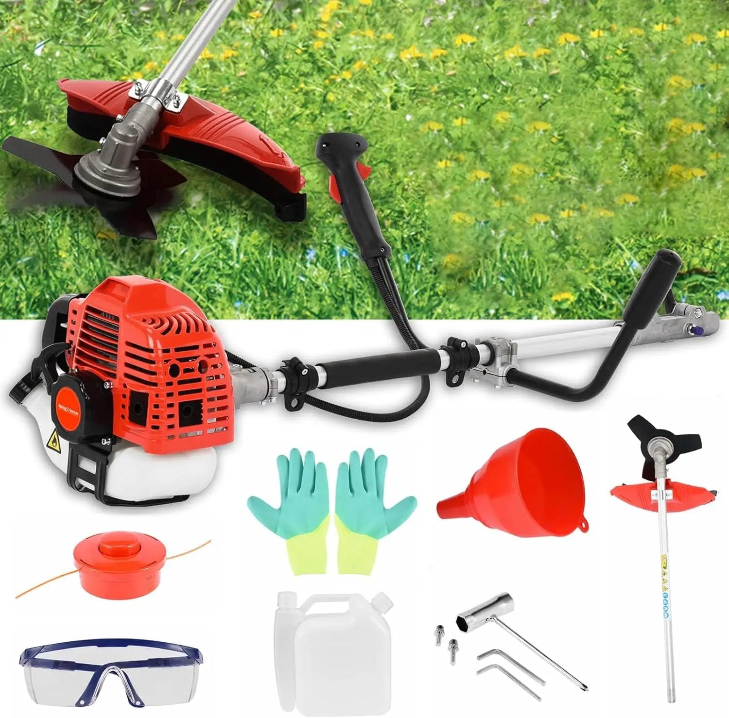 Gas Weed Eater, 52CC 2-Stroke Weed Wacker Gas Powered, 2 in 1 Multi-Functional String/Grass Trimmer, Brush Cutter for Gardening Shipping from USA Fast Arrival by GreenHaven Gardens