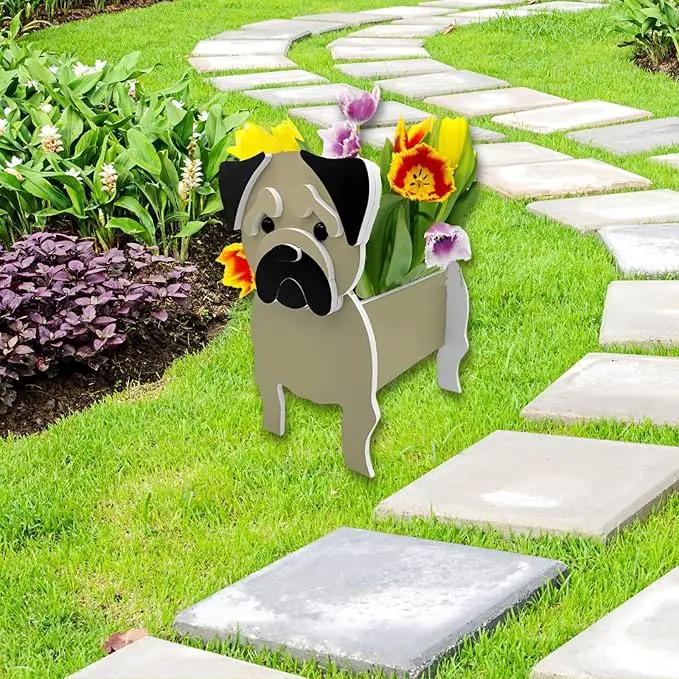 Pug Dog Planter Plant Pots,Cute Garden Dog Flower Planter,Dog Planters Birthday Gifts for Women,Office,Indoor/Outdoor Decor（9.45 * 7.17 * 10.87in） by GreenHaven Gardens