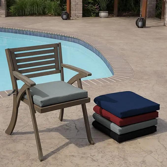 Arden Selections Rocking Chair Cushion, 19 x 18, Rain-Proof, Fade Resistant, Cushions for Rocking and Outdoor Chairs 19 x 18, Stone Grey Leala (Pack of 4) by GreenHaven Gardens