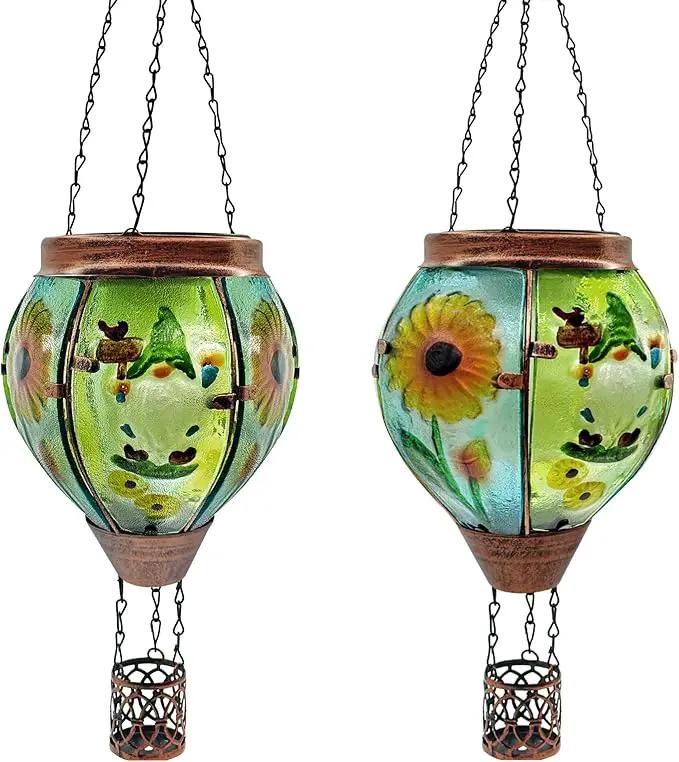 Solar Hot Air Balloon Lantern with Flame, Solar Hot Air Balloon Waterproof Lantern for Garden Farmhouse Decoration (GardenGnome2pcs) by GreenHaven Gardens