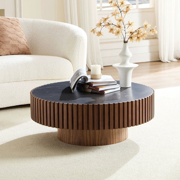 35.43" Nesting Round Sintered Stone Coffee Table