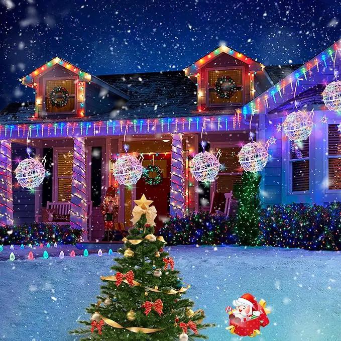 Christmas String Lights Outdoors,4 Pack 7.87" Sphere Lights,Ball Tree Garden Globe Lights for Home, Party, Christmas, Porch Patio,Wedding, Garden,Tree Decoration with Plug by GreenHaven Gardens
