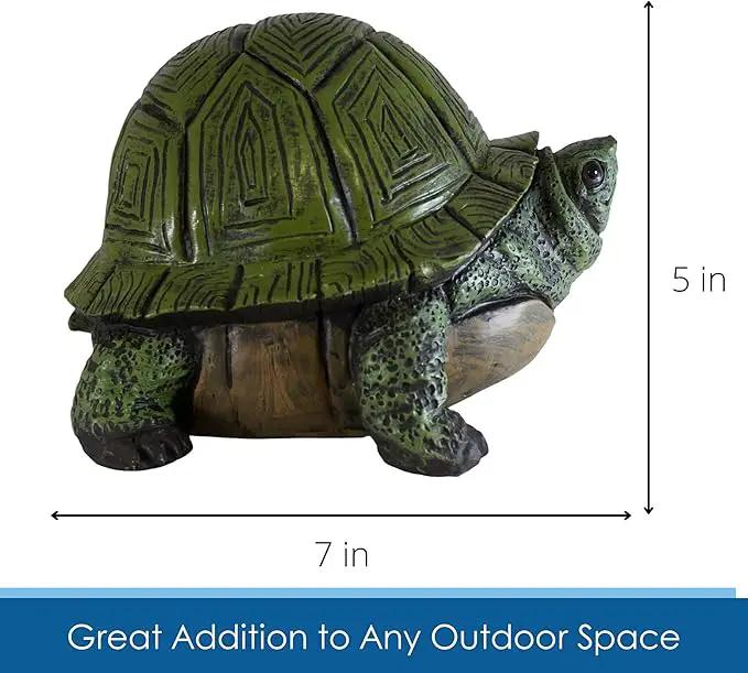 Stocky Turtle Garden and Patio Decor and Key Hider - Holds 2 Hidden Keys Outside, Secret Hidden Door Underneath by GreenHaven Gardens