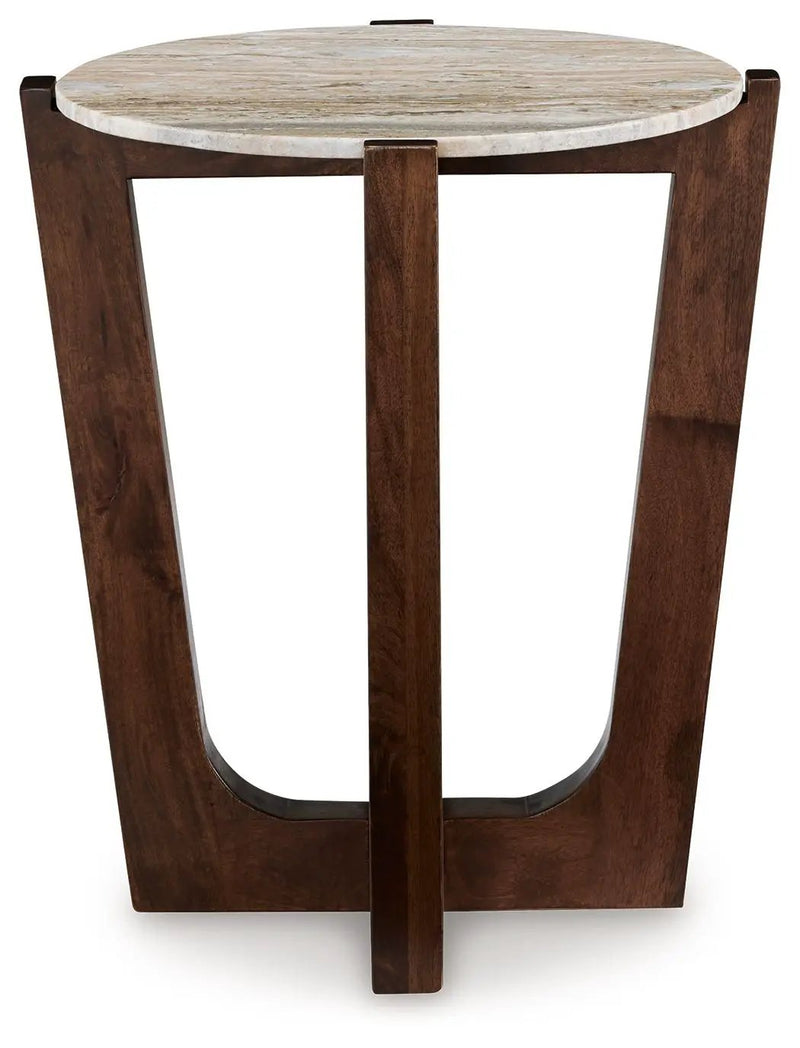 Tanidore - Round End Table - Warm Brown by Unique Piece Furniture