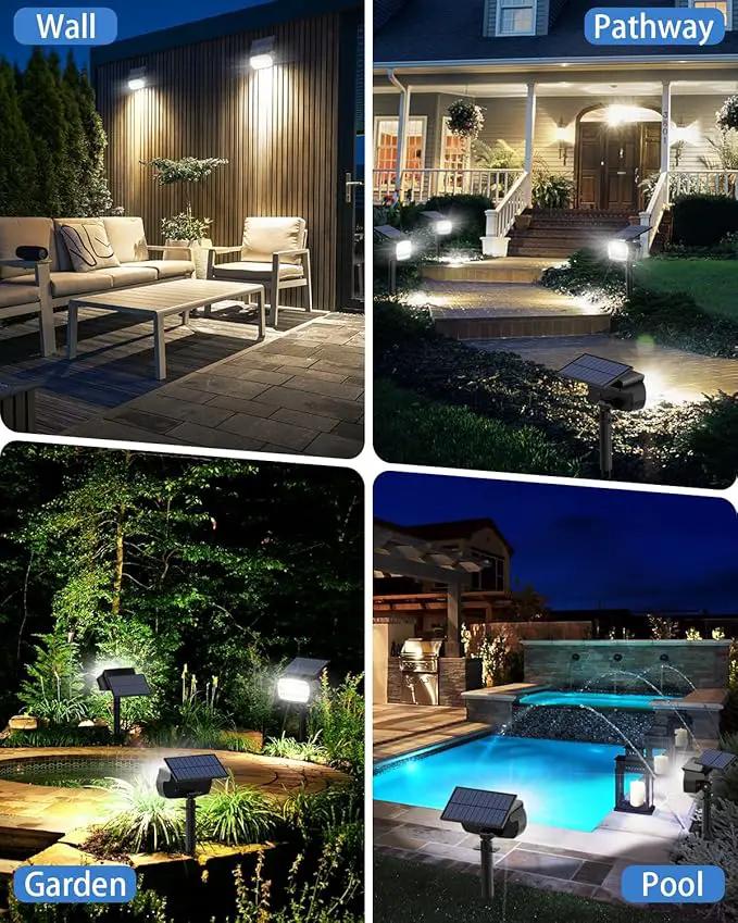 Fabrito Solar Spot Lights Outdoor 136 LEDs, Large Area Lighting Solar Lights Outdoor, 2 Pack IP65 Waterproof Landscape Spotlights Auto On/Off for Yard, Garden, Pathway, Plants,Tree (Cool White) by GreenHaven Gardens