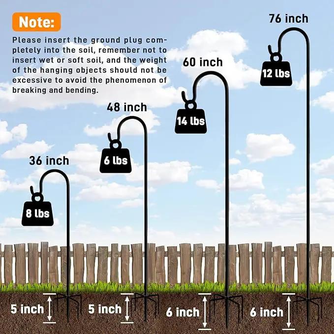 Shepherd Hooks Outdoor 36 Inches for Lanterns Heavy Duty Shepherd Stand Plant Hanger Yard Hooks for Solar Lights,Bird Feeder,Wedding,Mason Jar,Planter Pot by GreenHaven Gardens