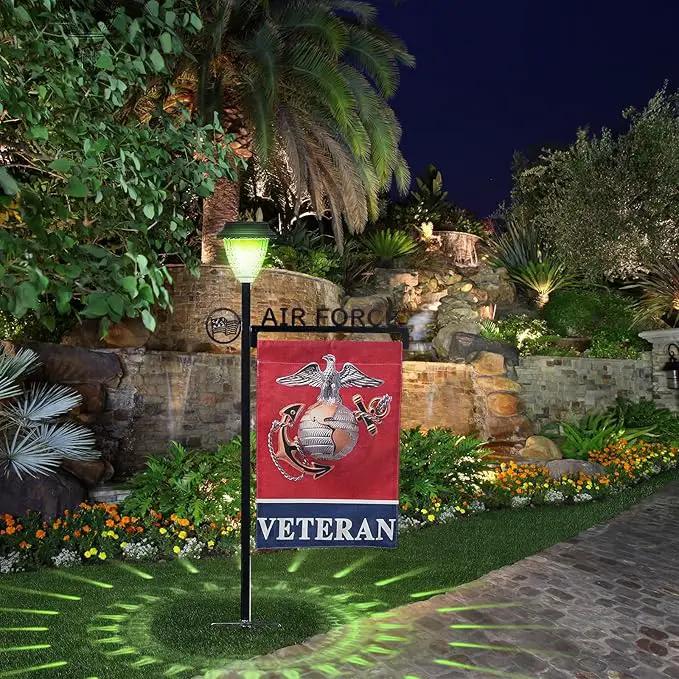 Air Force Garden Flag Stand Holder With Solar Light and American Flag Gift - Lawn Yard Stake for Outdoor Decor by GreenHaven Gardens