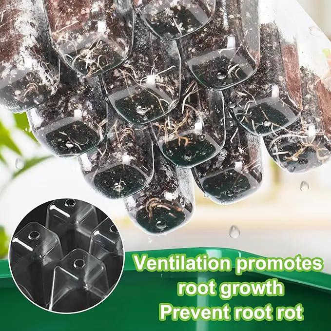 5 Packs Seed Starter Tray, 60 Cells Seed Starter Kit with Humidity Dome Seed Starting Trays Plant Starter Kit and Base Mini Greenhouse Germination Kit for Seeds Growing Starting by GreenHaven Gardens