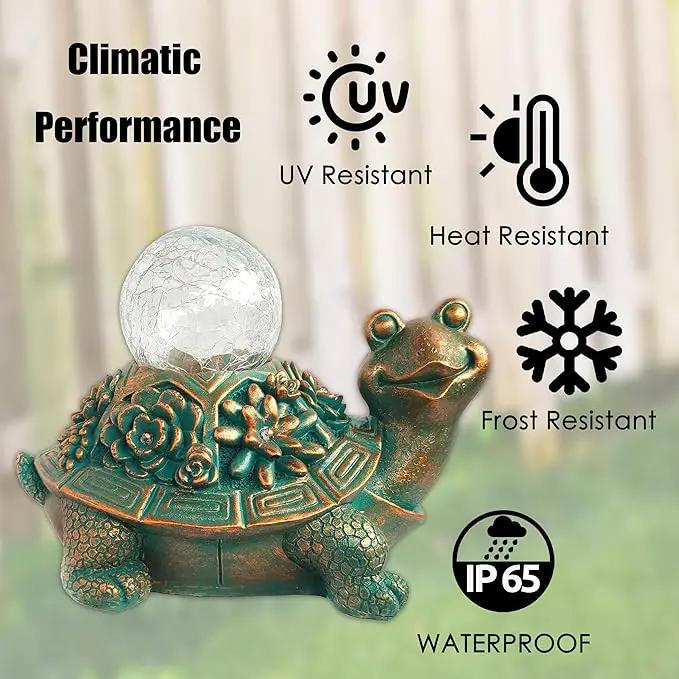 JOYBEE Garden Statues Turtle with Solar Lantern Outdoor Decor-Turtle Solar Figurines Lights Decorations for Patio Yard Lawn Ornaments-Gifts for Birthday Easter Housewarming by GreenHaven Gardens