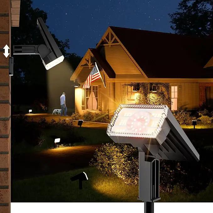 Solar Spot Lights Outdoor Waterproof IP67, 58 LED 3 Lighting Modes Solar Flood Lights, 2-in-1 Wall Light for Tree Yard Garden Pathway (Warm White, 1 Pack) by GreenHaven Gardens