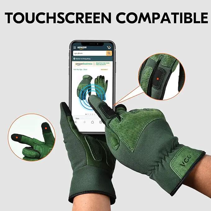 Vgo... 1-Pair Ladies' Synthetic Leather Gardening Gloves, Puncture-proof, Thornproof, Durability & Anti-shock Work Gloves, Touchscreen (Size M, Green, SL7471) by GreenHaven Gardens