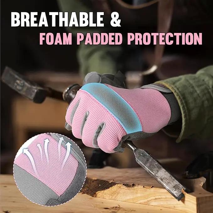 HANDLANDY Women Safety Work Gloves Utility Touch Screen Working Grip Glove for Yardwork Gardening Breathable Mechanic Gloves by GreenHaven Gardens