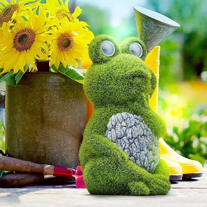 Large Frog with Light Up Eyes for Outdoors - Solar Powered Garden Frog Statue, Whimsical Outdoor Decor - Frog Solar Outdoor by GreenHaven Gardens