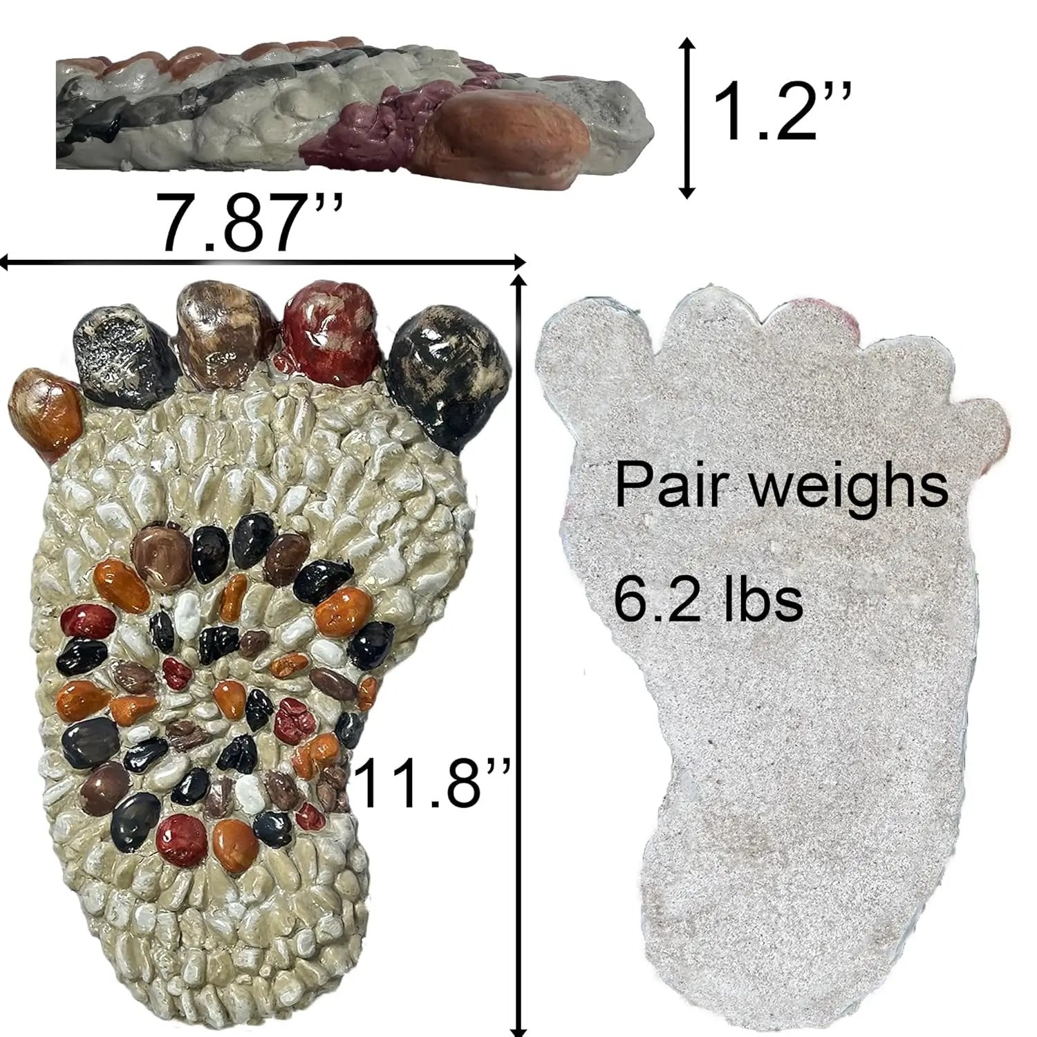 Outdooor Stepping Stones - Decorative Garden Stones for Patio, Deck, Garden or Sidewalk Faux Cobblestone Stepping Stones (Set of 2#B by GreenHaven Gardens