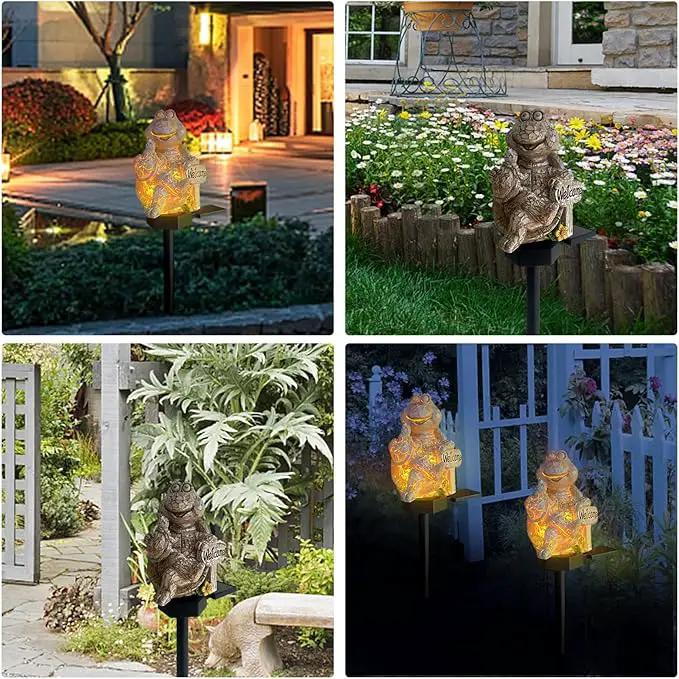 QH & Garden 2-Pack Squirrel and Turtle Garden Statues Decor，LED Waterproof Animals Lights for Garden, Balcony, Yard, Lawn, Pathway, Walkway - Garden Solar Powered Outdoor Decor by GreenHaven Gardens