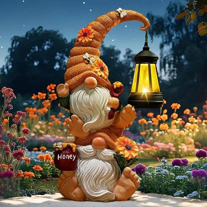 Garden Gnome Statue with Solar Lights – Large Outdoor Sculptures for Patio, Lawn, Yard – Ideal Gifts for Moms, Women, Grandma, Mothers Day, Birthdays, – Funny Double Gnomes Decoration for Housewarming by GreenHaven Gardens
