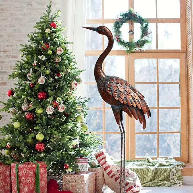 chisheen Outdoor Garden Crane Statues and Sculptures Metal Yard Art Statue for Garden Decoration Large Size by GreenHaven Gardens