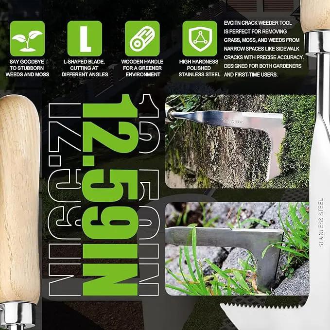 Hand Weeder Puller Tool, Dandelion Fork Weeding Knife Tool - 2023 New Garden Tool for Weeders Easy Quick Clean Removal Root Digging - Original Multi Use Rust-Resistance (13in) by GreenHaven Gardens
