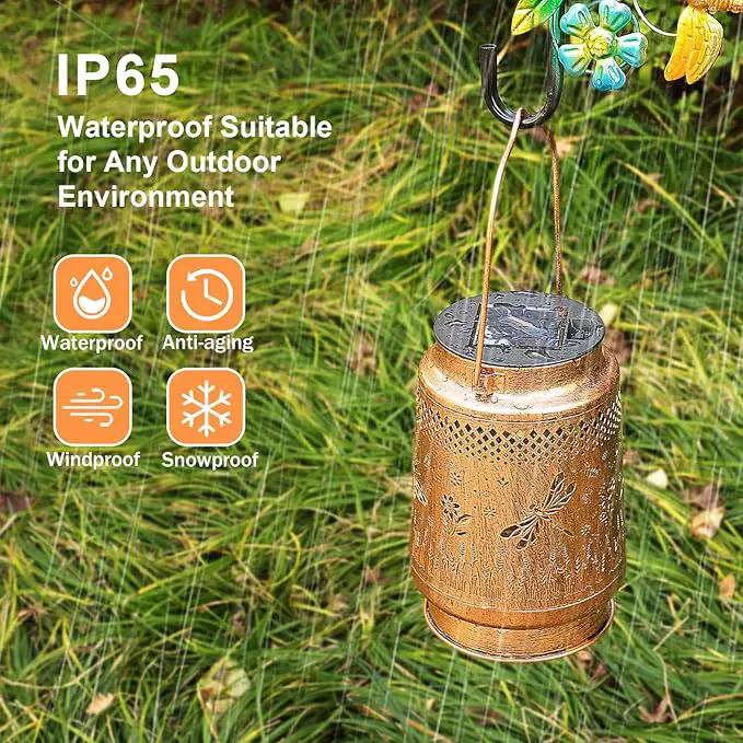 Solar Lanterns Outdoor Waterproof Dragonfly Garden Decor, Birthday Gifts for Women Mom Grandma Hanging Solar Lights Metal LED Decoration Outside with Shepherd Hook for Garden Yard Patio Porch by GreenHaven Gardens