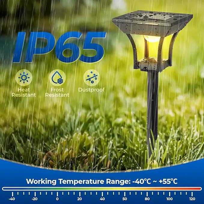 CINOTON 6 Pack RGBCW Solar Pathway Outdoor Lights, 3 Lighting Modes Solar LED Garden Light, IP65 Waterproof Outside Solar Powered Landscape Lighting for Patio Walkway Yard Driveway RGB/Warm/Cold White by GreenHaven Gardens