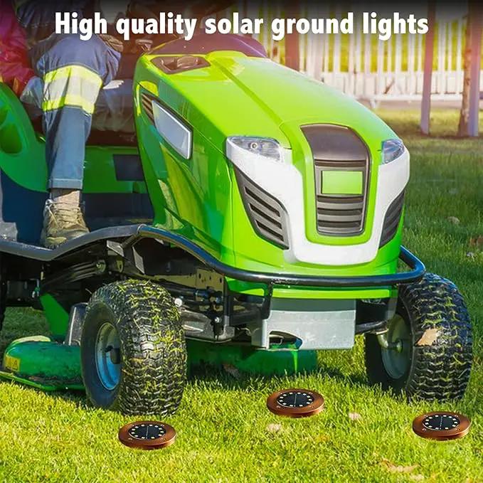 Solar Ground Lights Outdoor Waterproof Flat Garden Solar Disk Lights Outdoor Floor Lights 12 LED 4 Pack for Garden Patio Pathway Landscape Driveway Yard Path Decor by GreenHaven Gardens
