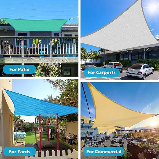 Amagenix Sun Shade Sail 5X9 Curved Edge Outdoor Shade Canopy Sand Breathable 95% UV Block Shade Cloth for Patio Garden Backyard (We Make Custom Size) by GreenHaven Gardens