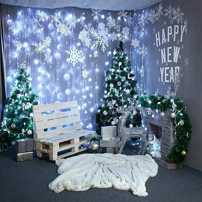 66ft 200 LED Christmas String Lights Indoor Outdoor - White Christmas Lights Outdoor Clear Wire Waterproof, 8 Modes Connectable Fairy String Lights Plug in for Bedroom Room Wedding Decorations by GreenHaven Gardens
