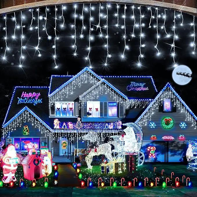 Hezbjiti Christmas Lights Outdoor, 400LED 33FT LED Icicle Lights 8 Modes 75 Drops Fairy String Lights for Christmas Decor Eaves Party Yard Garden by GreenHaven Gardens