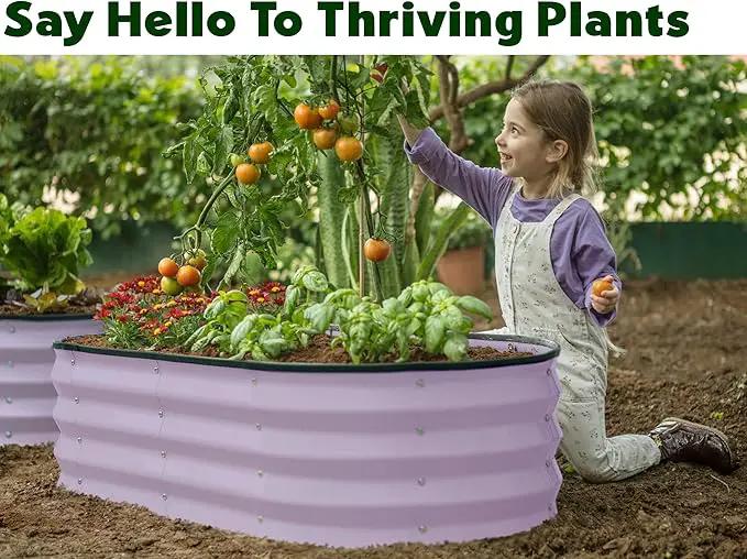 Galvanized Raised Garden Beds Outdoor // 4×2×1 ft (2-Pack) Planter Raised Beds for Gardening, Vegetables, Flowers (Lavender) // Large Metal Garden Box by GreenHaven Gardens