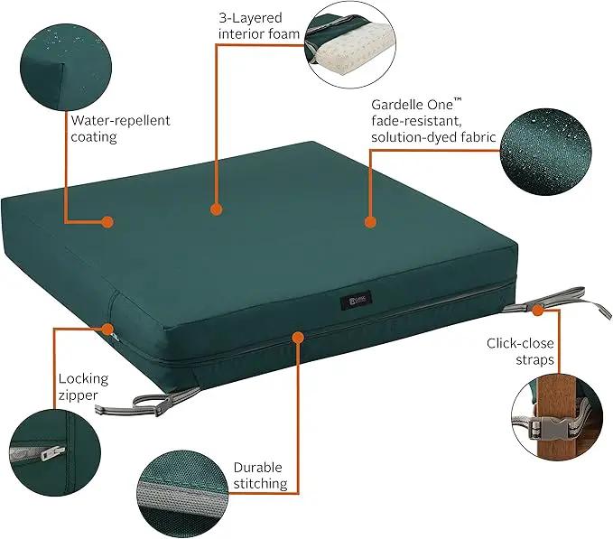 Classic Accessories Ravenna Water-Resistant Patio Lounge Chair/Loveseat Cushion, 25 x 27 x 5 Inch, Mallard Green by GreenHaven Gardens