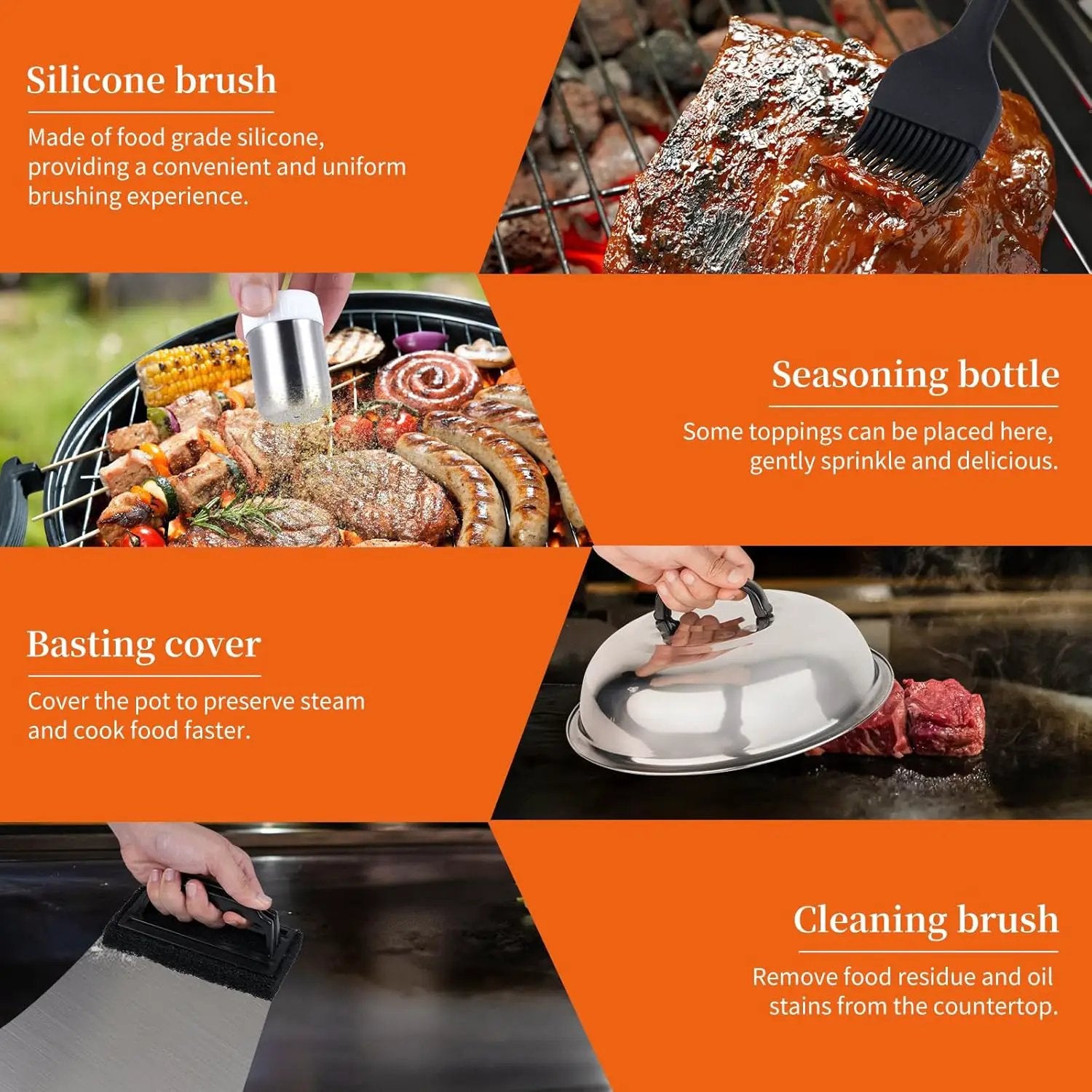 Griddle Accessories Kit,35 PCS BBQ Accessories for Blackstone and Camp Chef,Stainless Steel Flat Top Grill Accessories with Carry Bag,Griddle Dome Spatula Set with Burger Press for Outdoor by GreenHaven Gardens