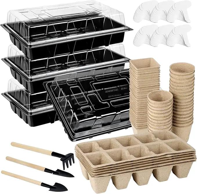 Aodaer 193 Pack Seed Starter Kit Including Seed Starter Tray Peat Pots for Seedlings with Plant Labels, Tool, Plastic Growing Trays Germination Tray Paper Seedling Cups for Indoor Outdoor Garden by GreenHaven Gardens