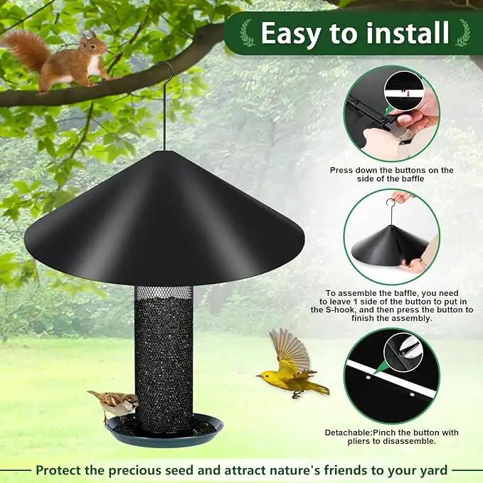 Gtongoko 19 Inch PP Squirrel Baffle for Protect Outside Hanging Mounted Bird Feeder or Bird House Squirrel Proof for Shepherd Hooks Black 1 Pack by GreenHaven Gardens