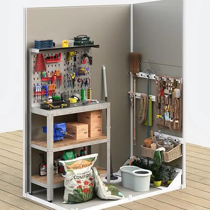 UDPATIO Outdoor Storage Shed 5x3 FT, Plastic Garden Shed for Bike, Garbage Can, Tool, Outside Sheds & Outdoor Resin Shed with Lockable Door for Backyard, Patio, Lawn, Sandstone by GreenHaven Gardens