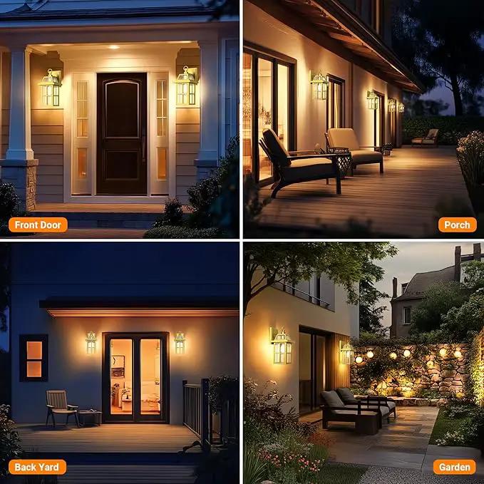 WIHTU Outdoor Wall Lantern, Porch Lights with Glass Shade, Waterproof Sconce Light, Aluminum Exterior Lighting Fixture, Anti-Rust Front Door Outdoor Lights for House, Gold by GreenHaven Gardens