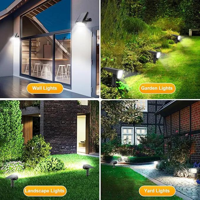 Fabrito 72 LEDs Solar Spot Lights Outdoor Waterproof, 3 Modes Landscape Spotlights, Dusk to Dawn Solar Powered Flood Wall Lights for Outside, Solar Garden Lights for Yard Porch 6 Pack (Cool White) by GreenHaven Gardens