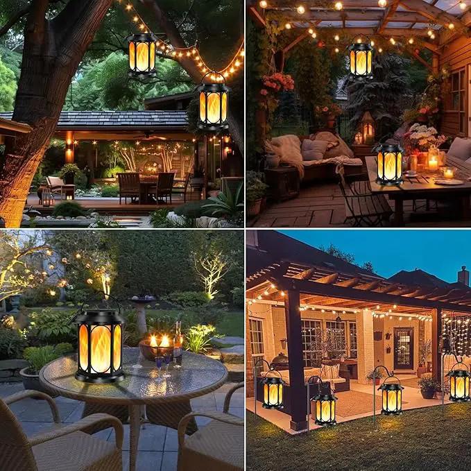 Solar Outdoor Lantern - Flickering Flame, Waterproof LED, Perfect for Patio, Garden, Christmas Decorations, 1pc by GreenHaven Gardens