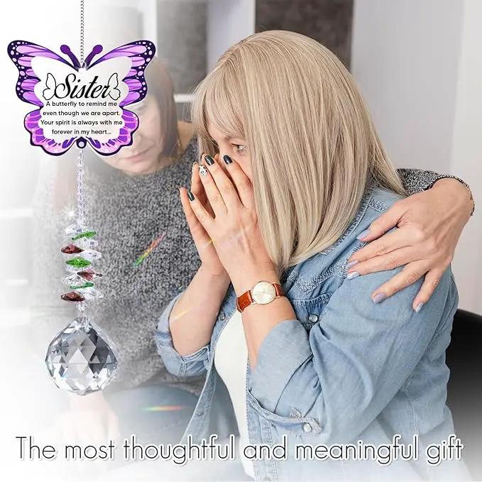 Sympathy Gifts for Loss of Sister, Sister Memorial Crystal Suncatcher Rainbow Maker,Memorial Gifts for Loss of Sister, in Memory of Sister, Bereavement Gifts for Loss of Sister by GreenHaven Gardens