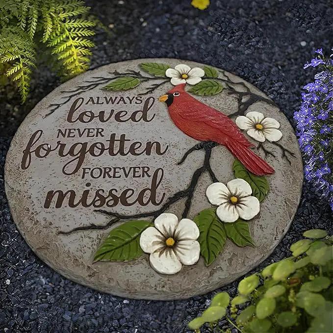 Cardinal Memorial Stones, Garden Memorial Stones for Loved Ones, Garden Stones in Memory of Loved Ones, Sympathy Gifts, Memorial Gifts Loss of Mother, Father TNS5 by GreenHaven Gardens