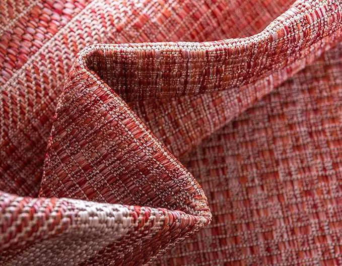 Unique Loom Outdoor Border Collection Area Rug - Soft Border (2' x 6' 1" Runner, Rust Red/ Ivory) by GreenHaven Gardens