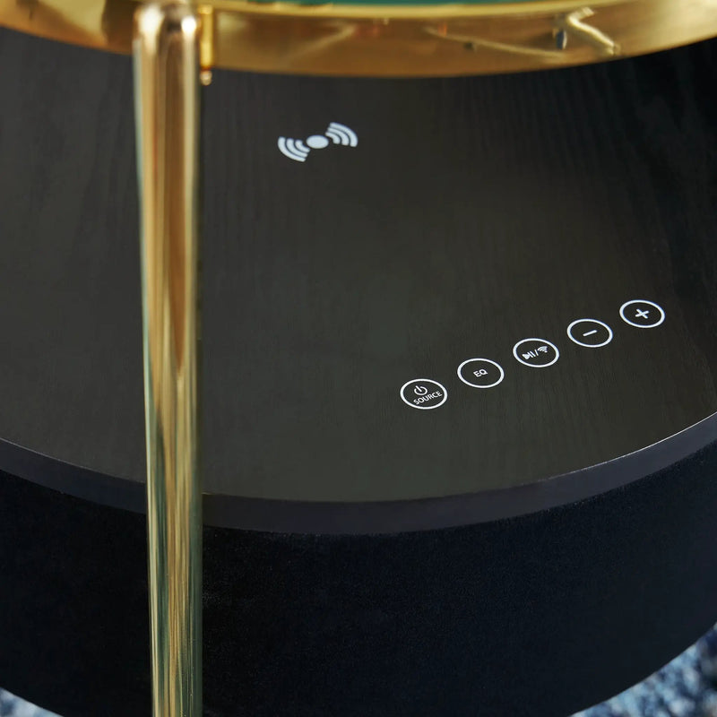 Nedman - Accent Table With Speaker - Black / Gold Finish by Unique Piece Furniture