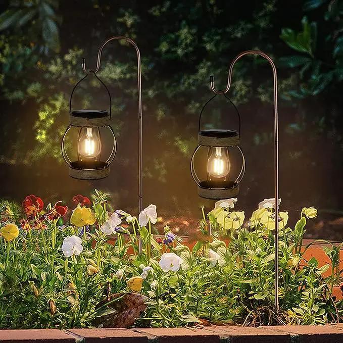 Solar Outdoor Lanterns,Hanging Solar Lights Outdoor Waterproof Metal Solar Table Lights Solar Powered Lanterns Decorative Tree Lanterns Outdoor Lamp for Patio Garden Yard Pathway, 2 Pack by GreenHaven Gardens