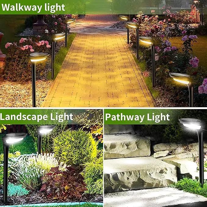 JSOT 6 Pack Solar Lights for Outside Garden Decor, IP65 Waterproof Solar Landscape Outdoor Lighting for Pathway Walkway Driveway Backyard Decoration (Cool/Warm White) by GreenHaven Gardens