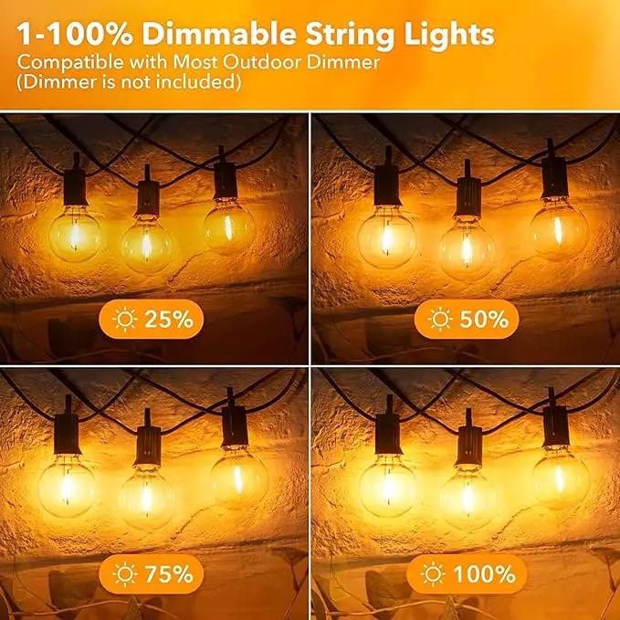 Brightown Outdoor String Lights - 100 FT Patio Lights with 50 LED G40 Globe Plastic Bulbs, All Weatherproof Connectable Commercial Hanging Light for Outside Backyard Porch Cafe by GreenHaven Gardens