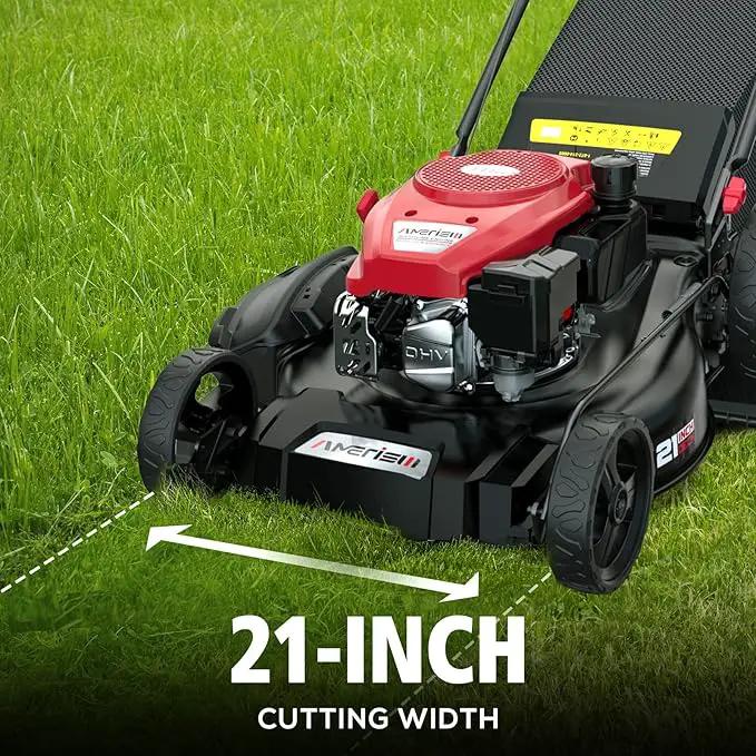 Gas Lawn Mower, 21" with 144cc 4-Cycle OHV Engine 3-in-1 Walk-Behind Push Lawn Mower (AV8621P1) by GreenHaven Gardens