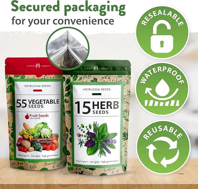 Home Grown 32,000+ Heirloom Seeds for Planting Vegetables and Herbs Bundle: 70 Unique Varieties - 100% Non-GMO Survival Seeds for Planting Indoor or Outdoors by GreenHaven Gardens