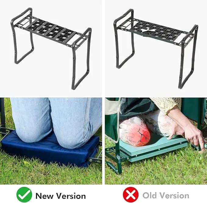 Patented Garden Kneeler and Seat Heavy Duty, Upgraded Garden Bench with Thicker Wider Soft Detachable Kneeling Pad, with 2 Tool Store Pouches, Nice for Mother Father Gardeners by GreenHaven Gardens