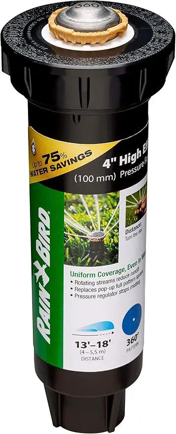 Rain Bird 12SAFPROPR Pressure Regulating (PRS) High-Efficiency Pro Rotary Sprinkler, 360° Full Pattern, 13' - 18' Spray Distance, 4" Pop-up Height by GreenHaven Gardens