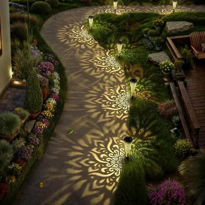6 Pack Solar Lights Outdoor Garden Decorative Solar Garden Lights with Warm Light Waterproof Solar Pathway Landscape Lights for Path Patio Backyard Walkway Yard Garden Decor (Gold, 6Pcs) by GreenHaven Gardens
